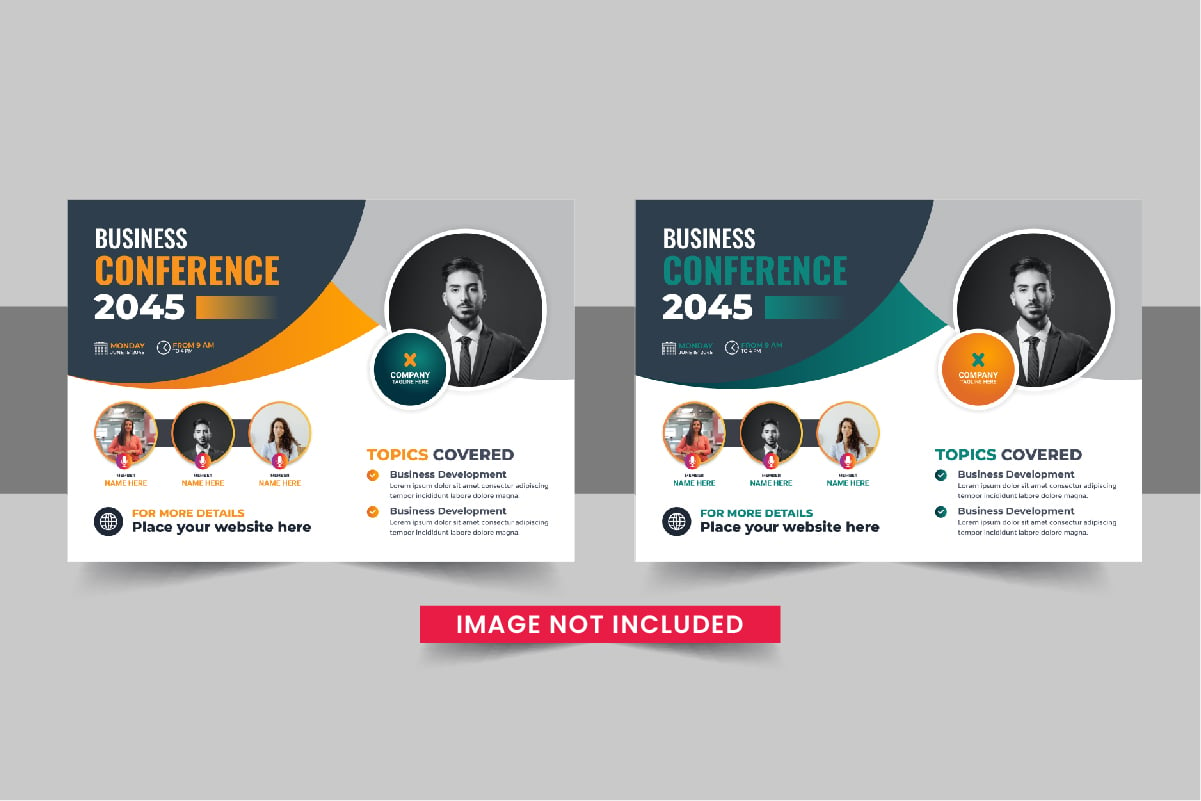 Horizontal Conference flyer or Horizontal flyer template design layout