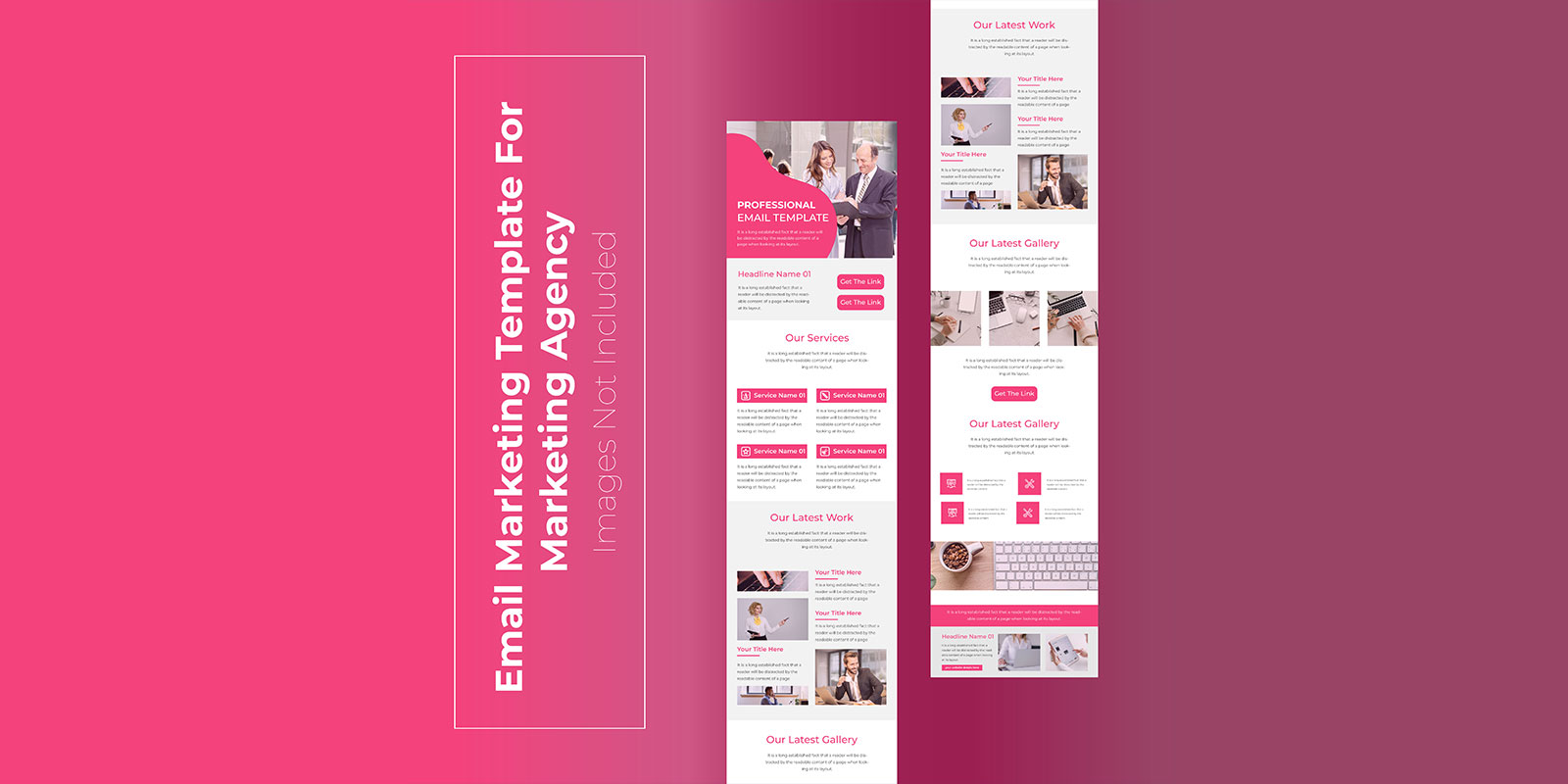 Responsive Email Marketing concept page or one page email Newsletter template