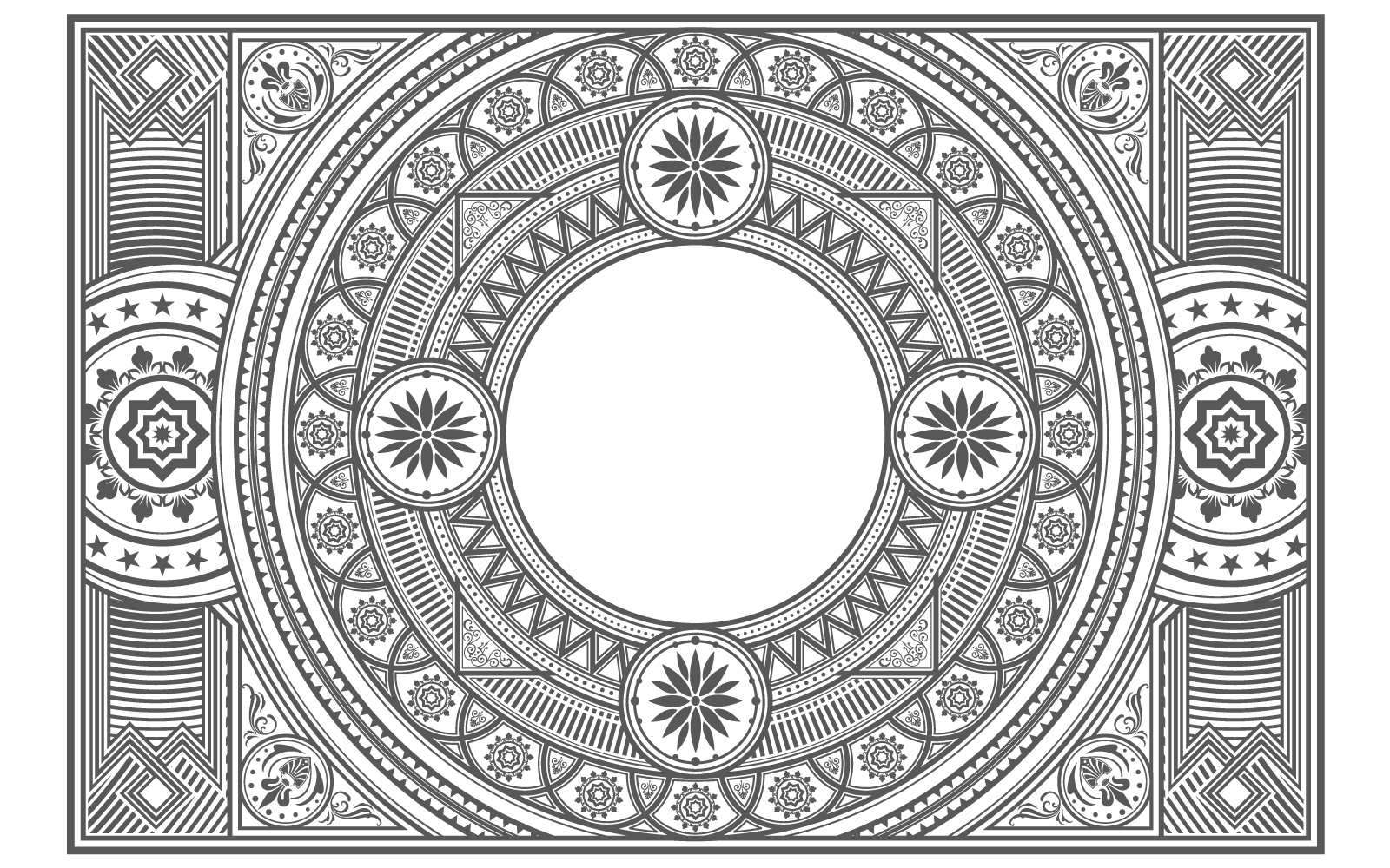 Rectangle Ornamental Frames in Vector