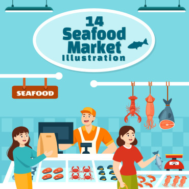 Market Seafood Illustrations Templates 361857