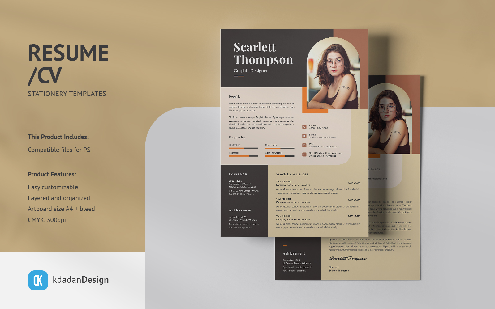 Resume/CV PSD Design Templates Vol 197