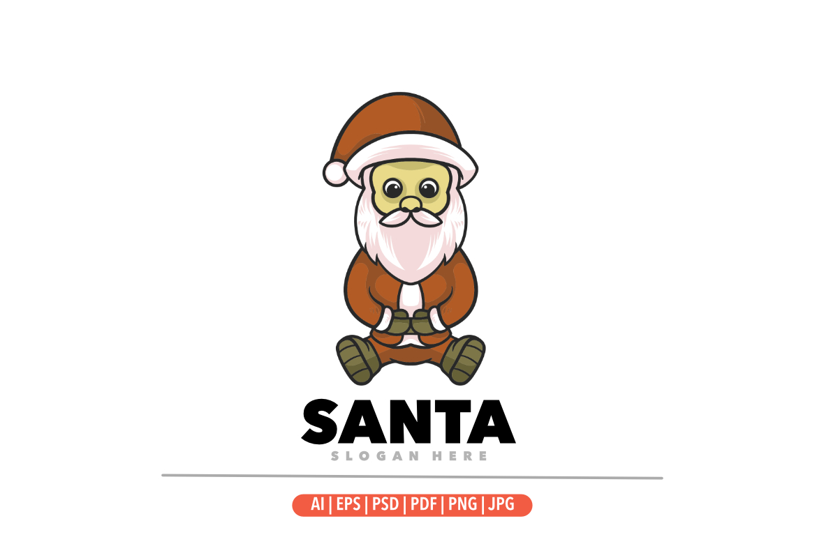 Santa claus cartoon funny mascot logo