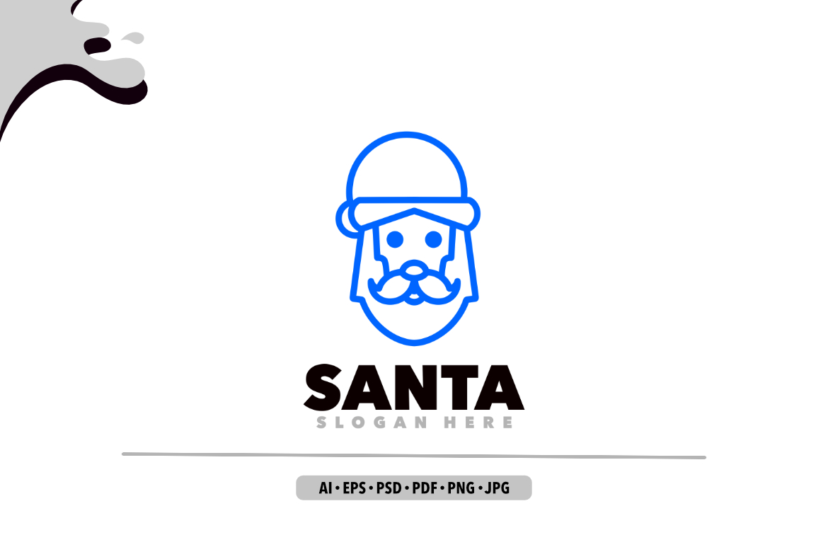 Santa claus line symbol logo design