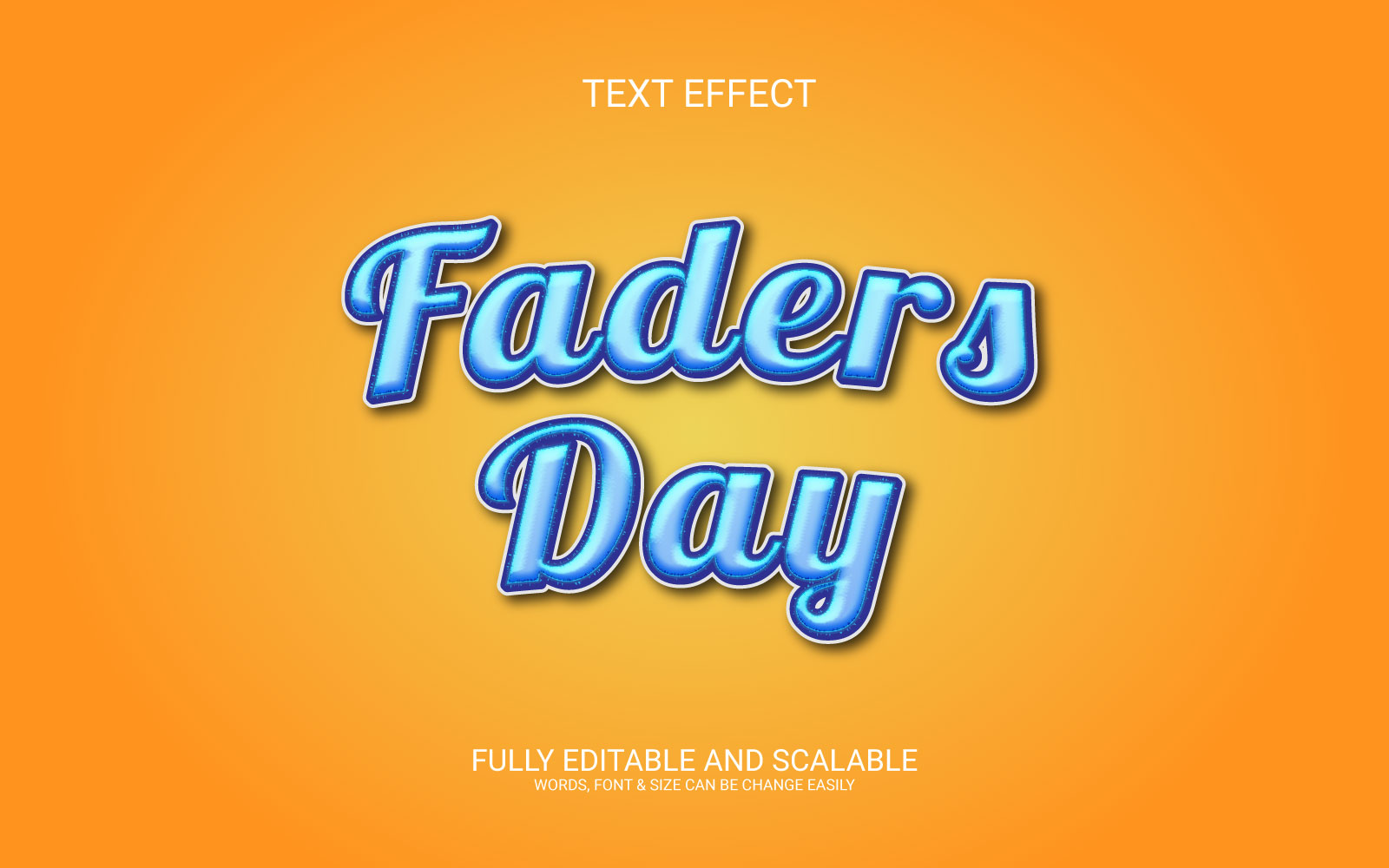 Happy fathers day 3d vector text effect template design