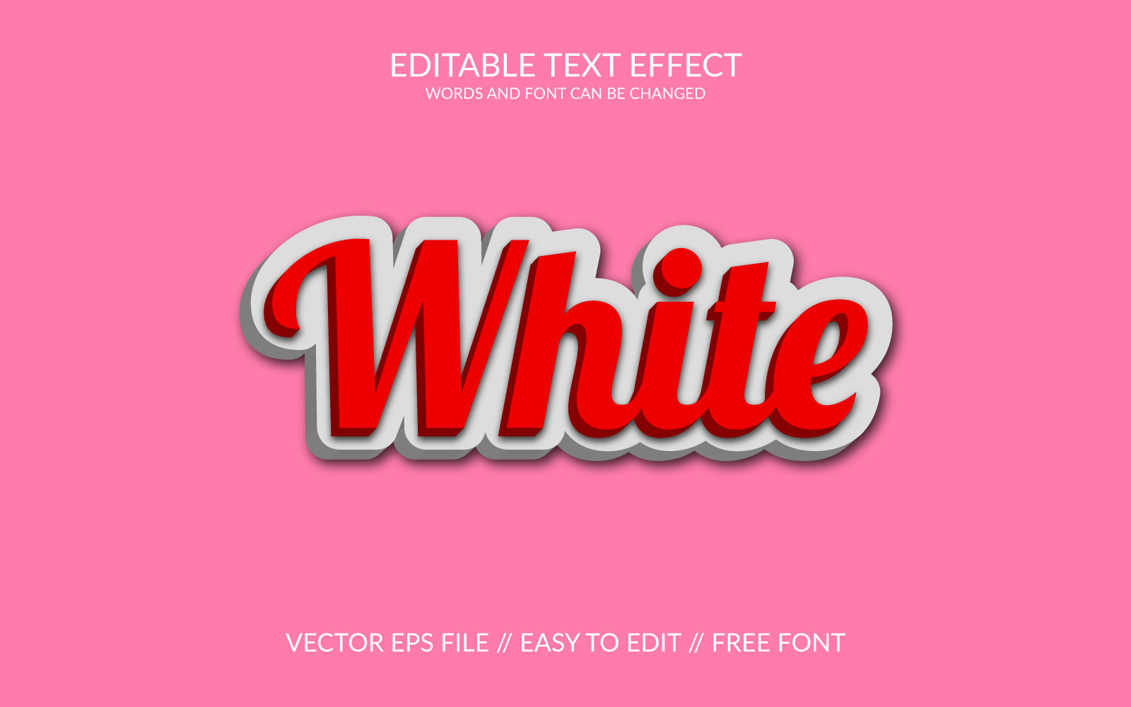 White 3D Fully Editable Vector Text Effect