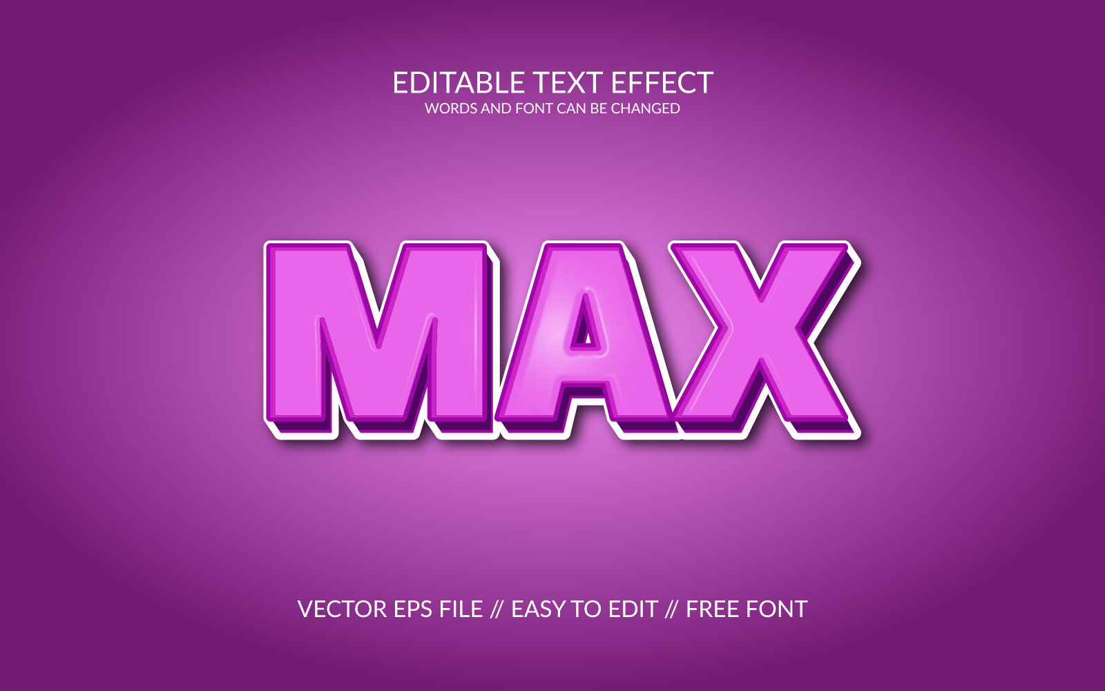 Max 3d fully editable vector eps text effect template