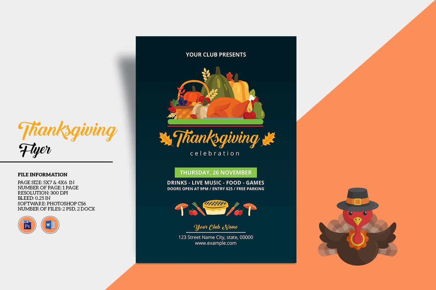 Thanksgiving Celebration Party Invitation Flyer