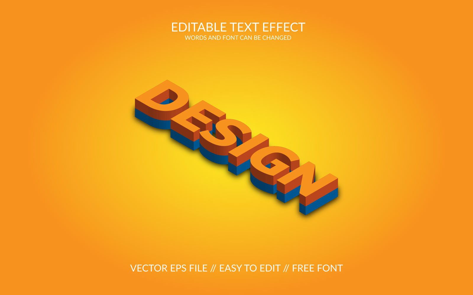 Design  Editable Vector Eps 3D Text Effect Template