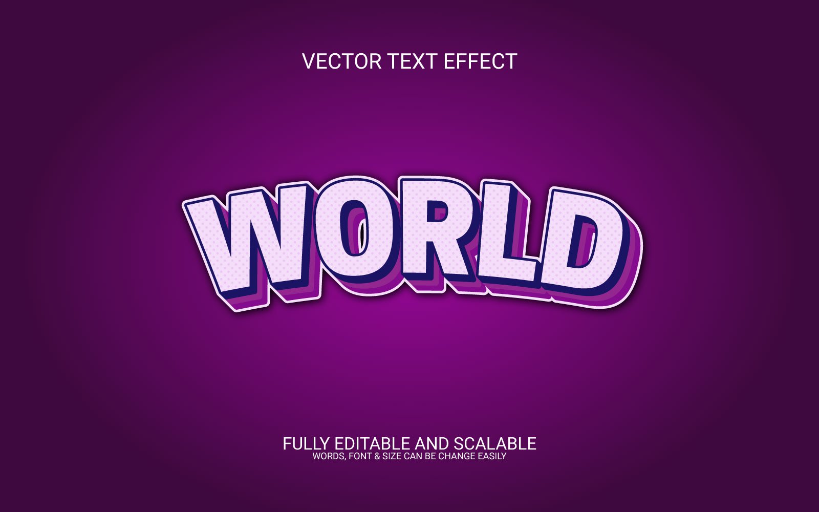 World  3D Editable Vector Eps Text Effect Template