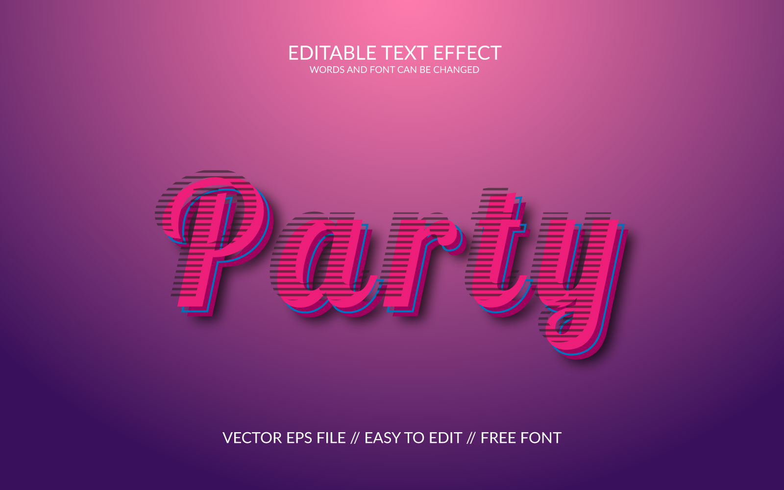 Party  Vector Editable Vector Eps Text Effect