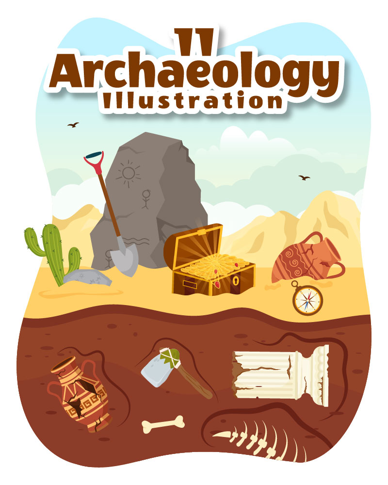 11 Archeology Vector Illustration