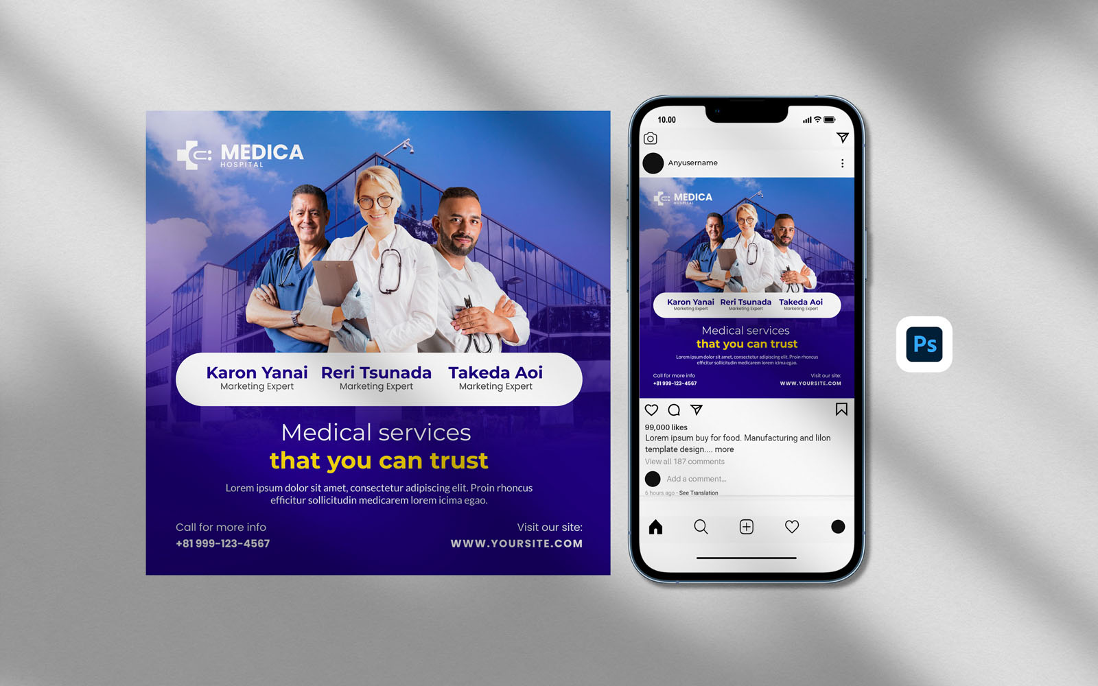 Medical Templates - Medical Instagram Post Banner Template Design - IGP 85