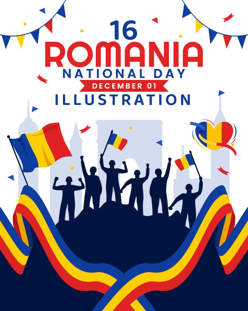 16 Romania National Day Illustration