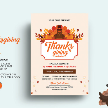 Invite Thanksgiving Corporate Identity 362579