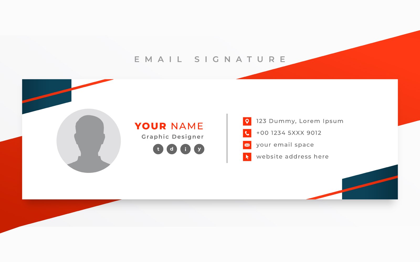 Email Signature And Personal  Social Media Cover Template