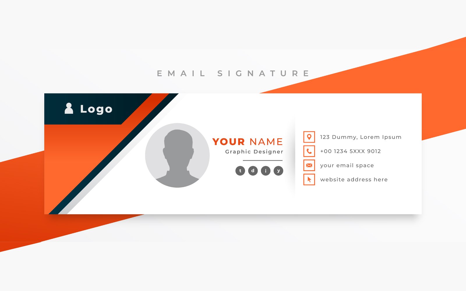 Email Signature And  Personal  Social Media  Cover Template