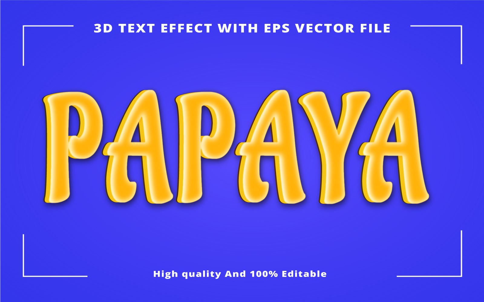 Papaya High quality Fully Editable 3D Text effect EPS Vector