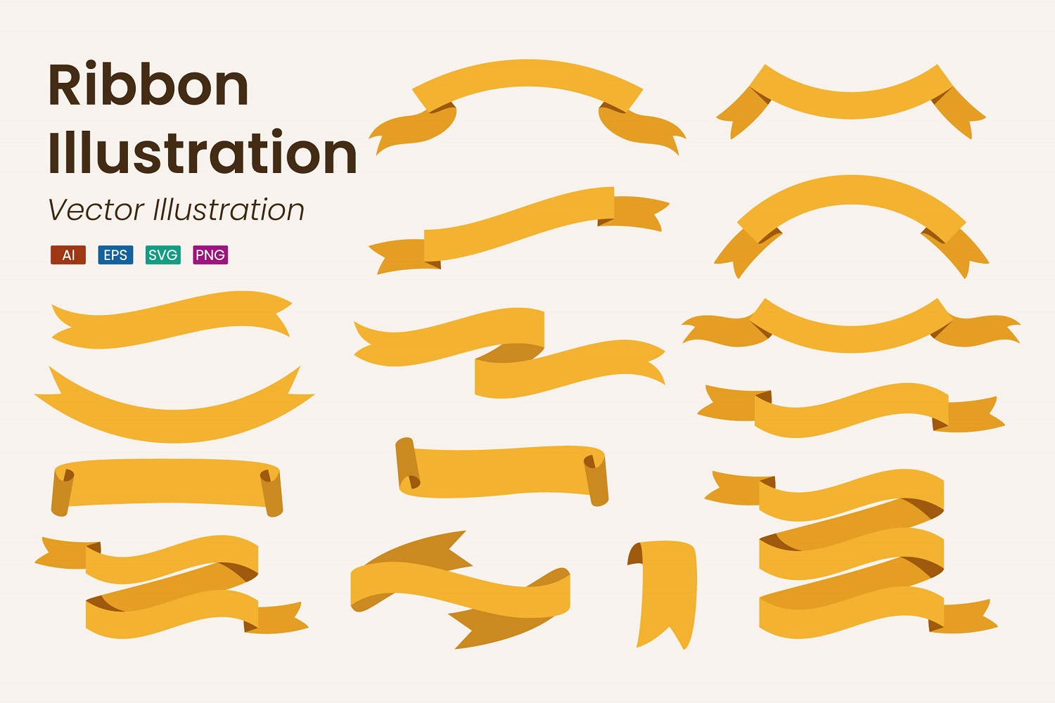 Ribbon Vector Illustration Set