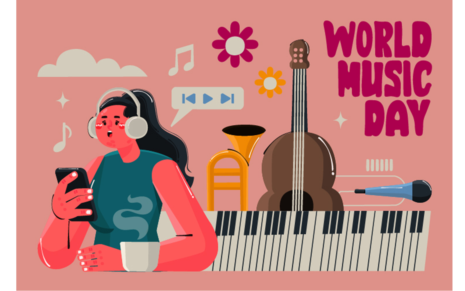 World Music Day Background Celebration