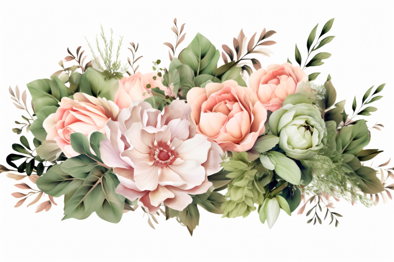 Watercolor floral wreath Background 03