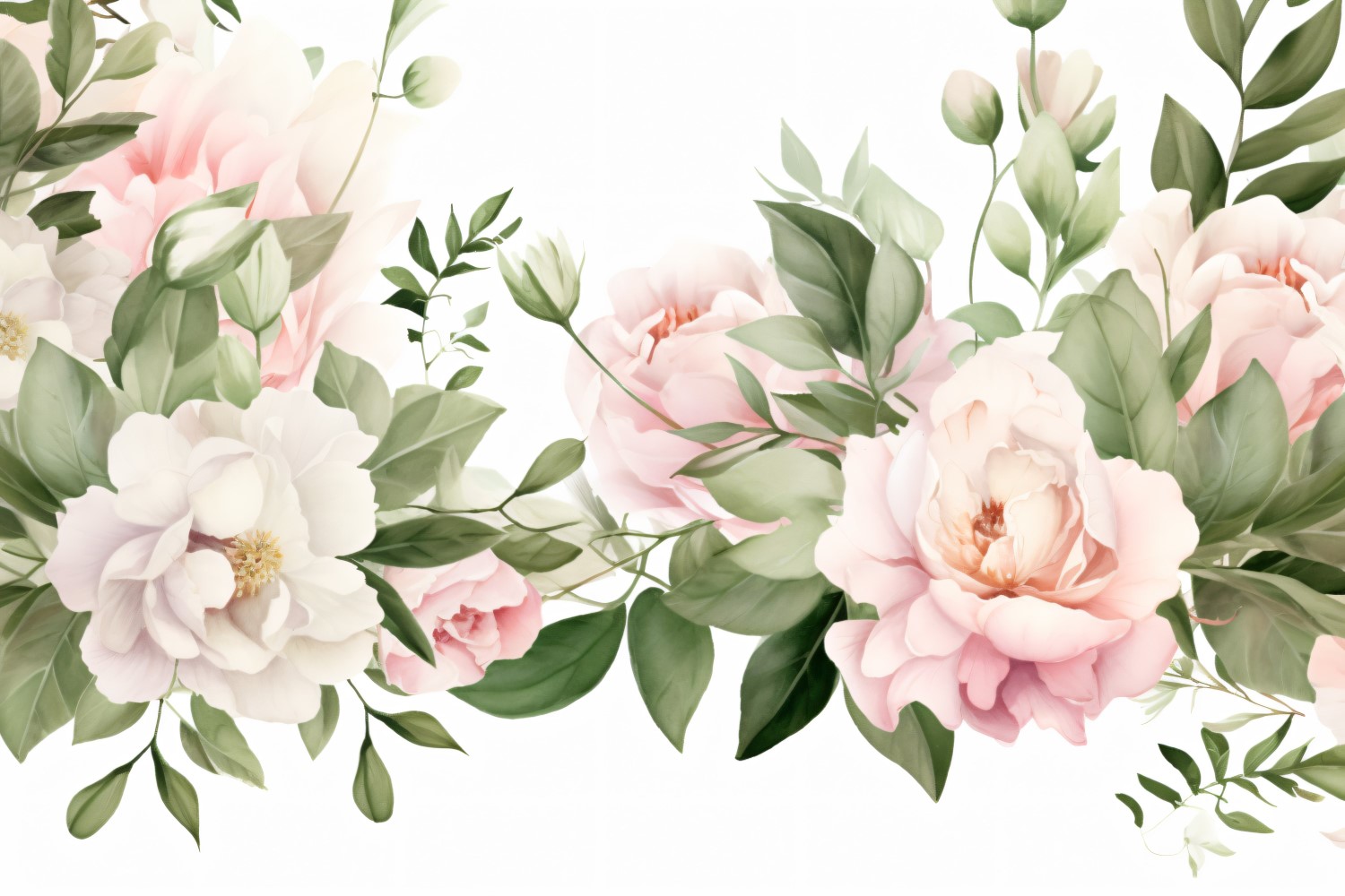 Watercolor flowers wreath Background 04