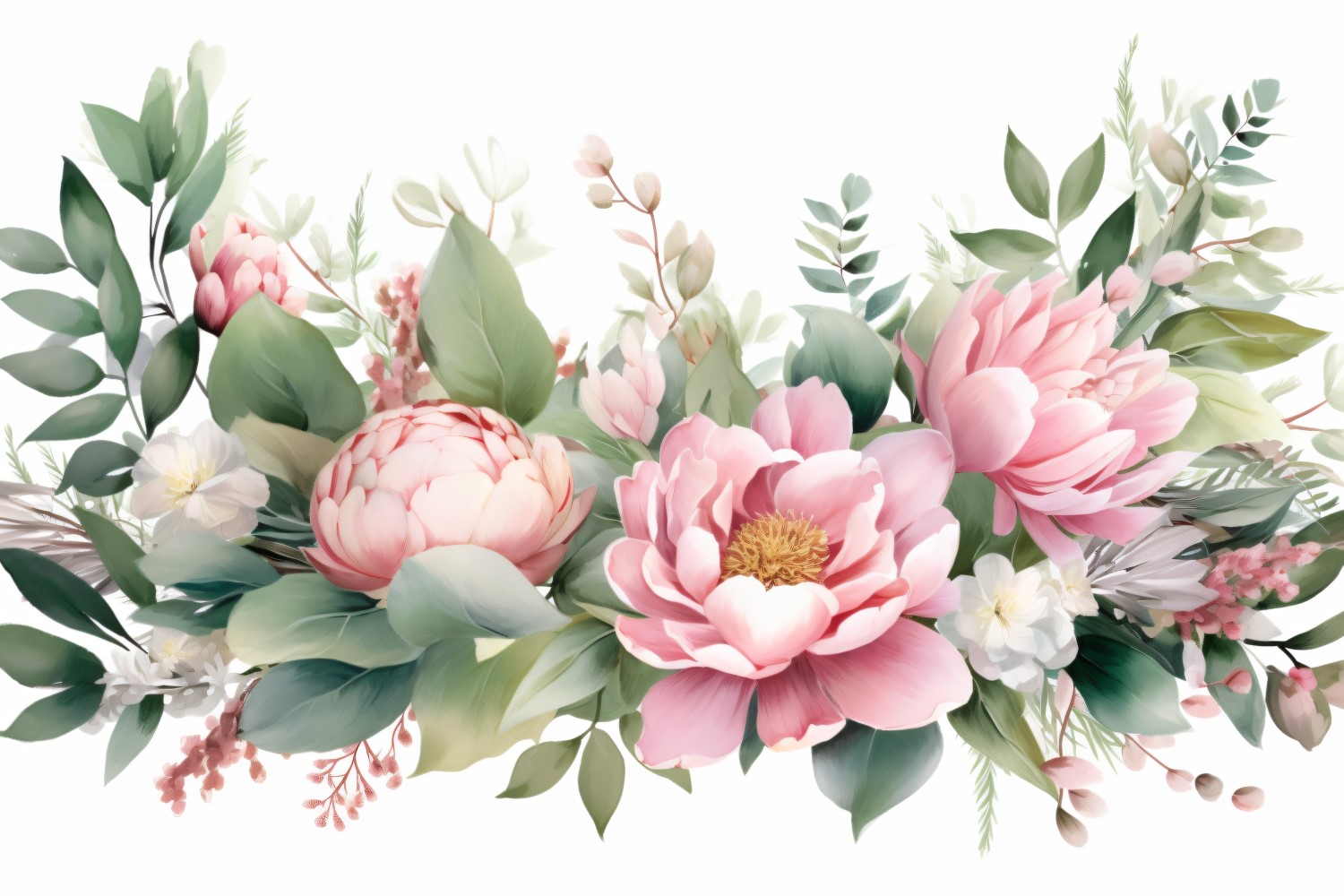 Watercolor floral wreath Background 06