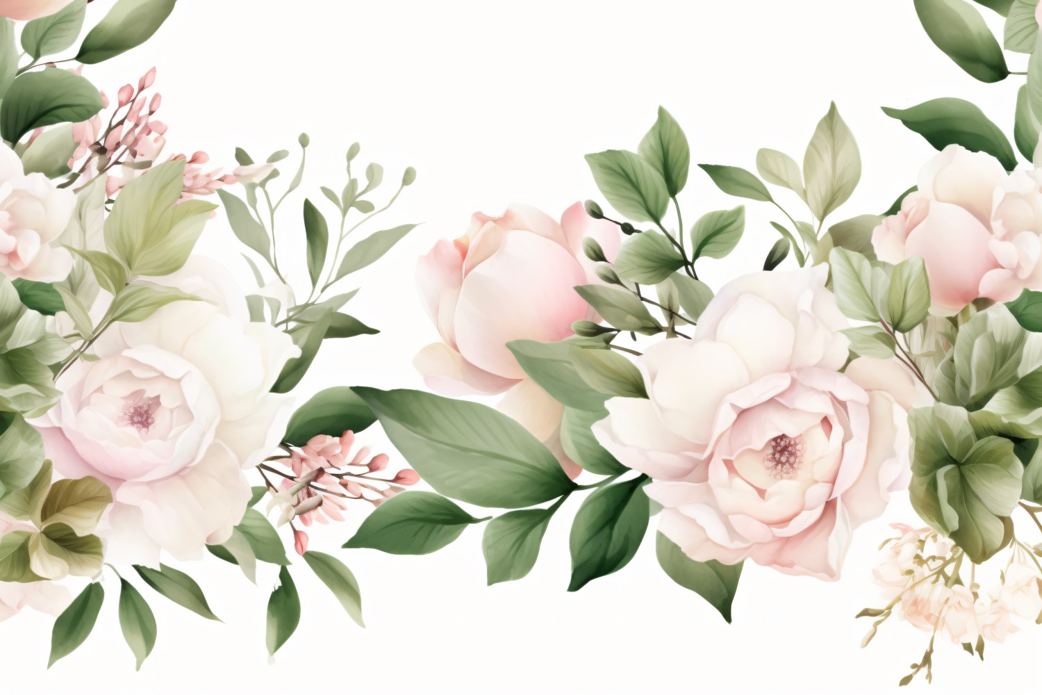 Watercolor floral wreath Background 08