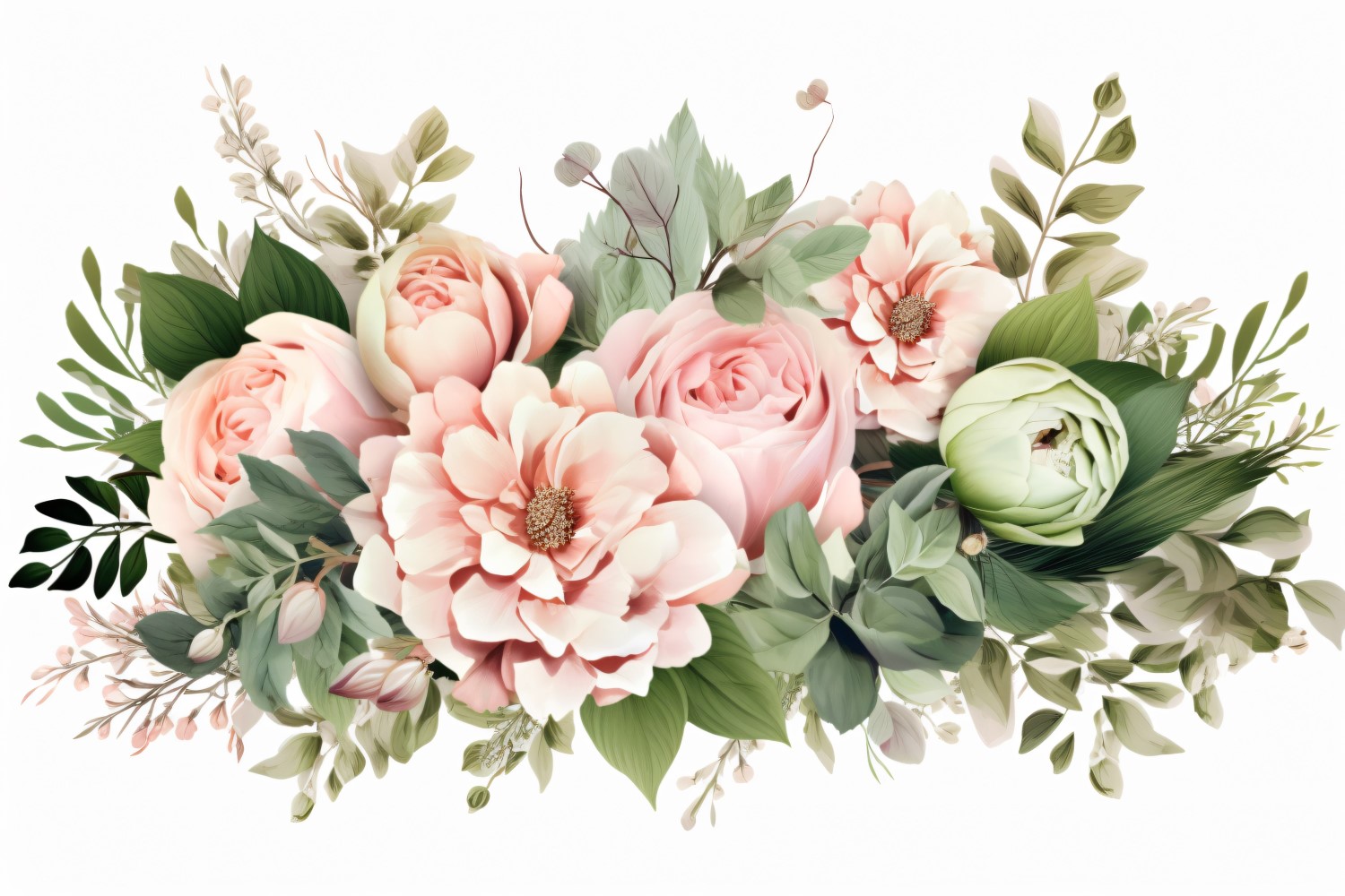 Watercolor flowers wreath Background 12