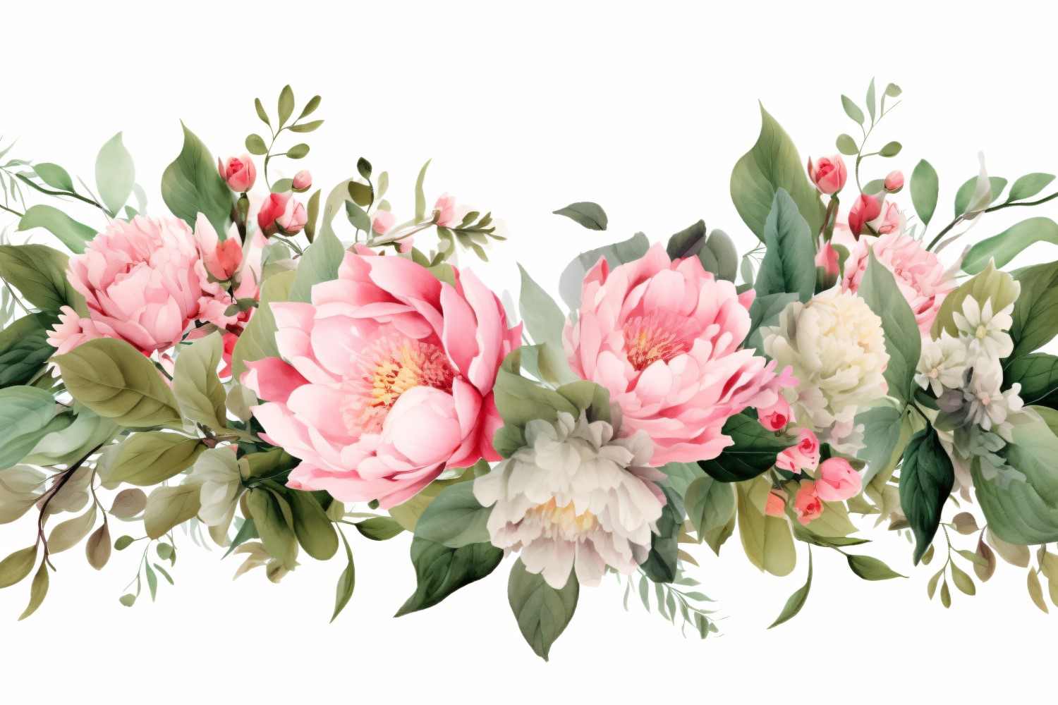 Watercolor floral wreath Background 15