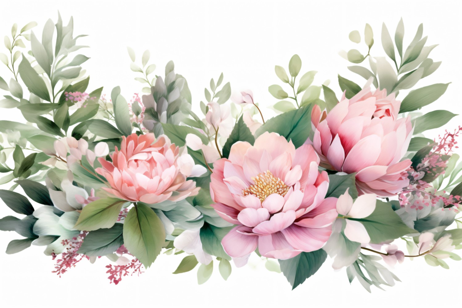 Watercolor floral wreath Background 19