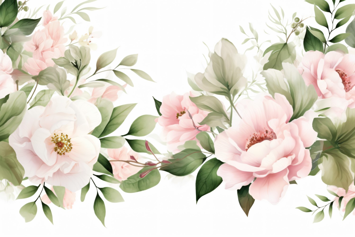 Watercolor flowers wreath Background 20