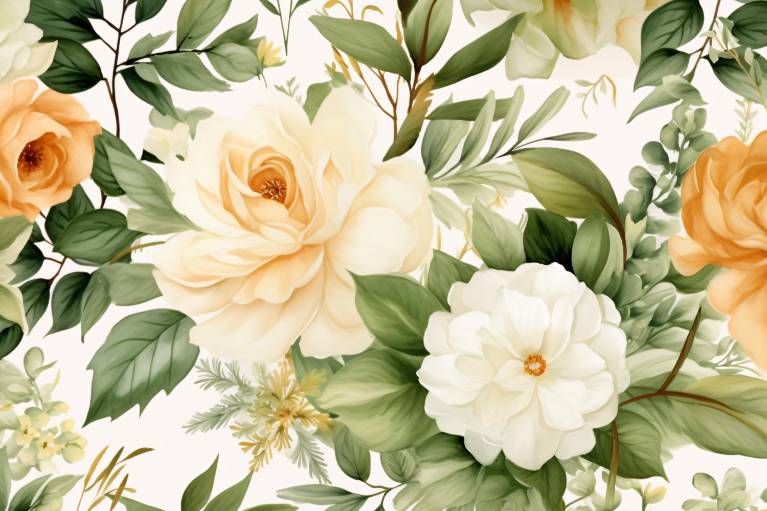 Watercolor flowers wreath Background 27