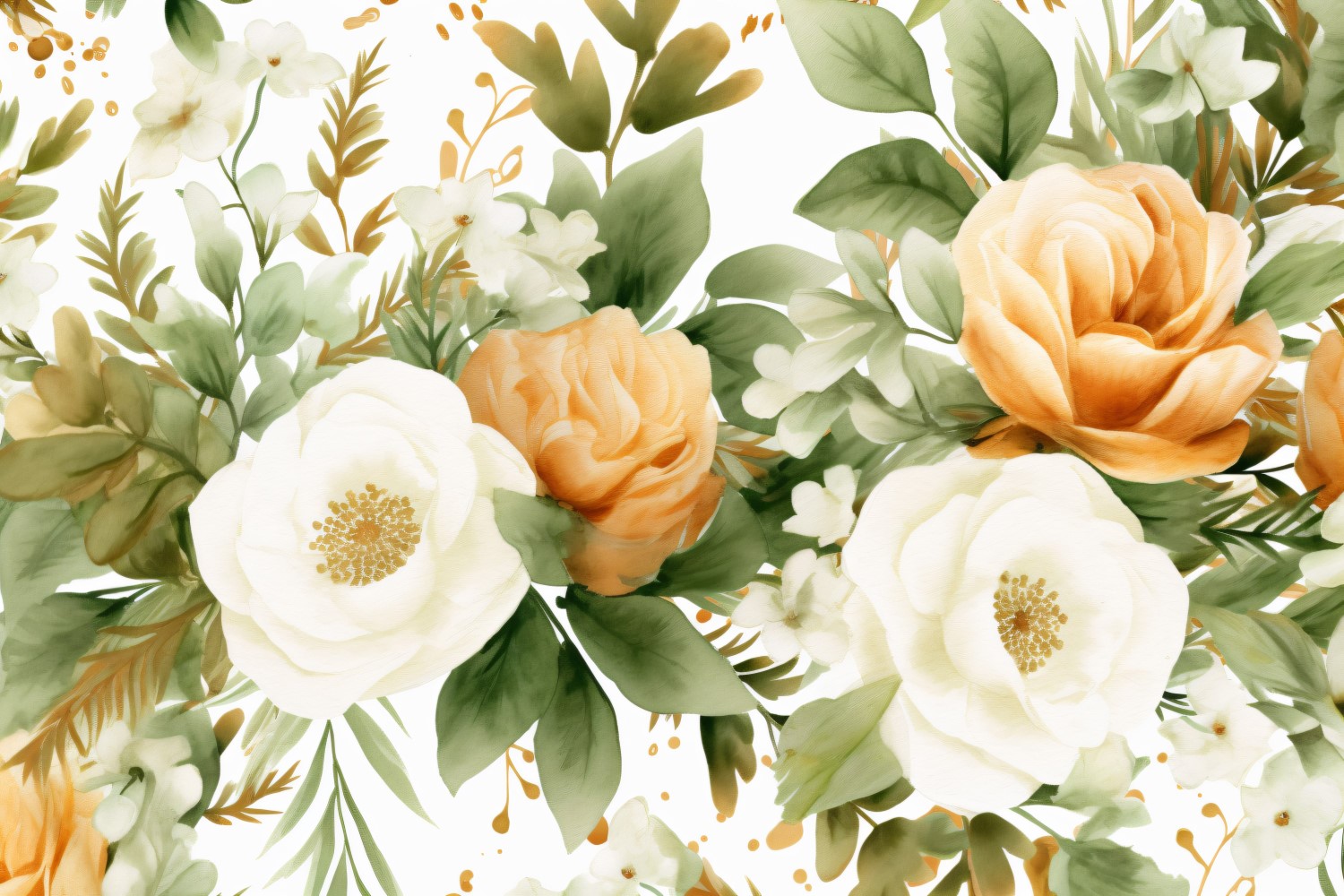 Watercolor flowers wreath Background 30