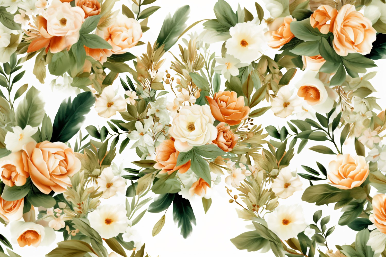 Watercolor floral wreath Background 33