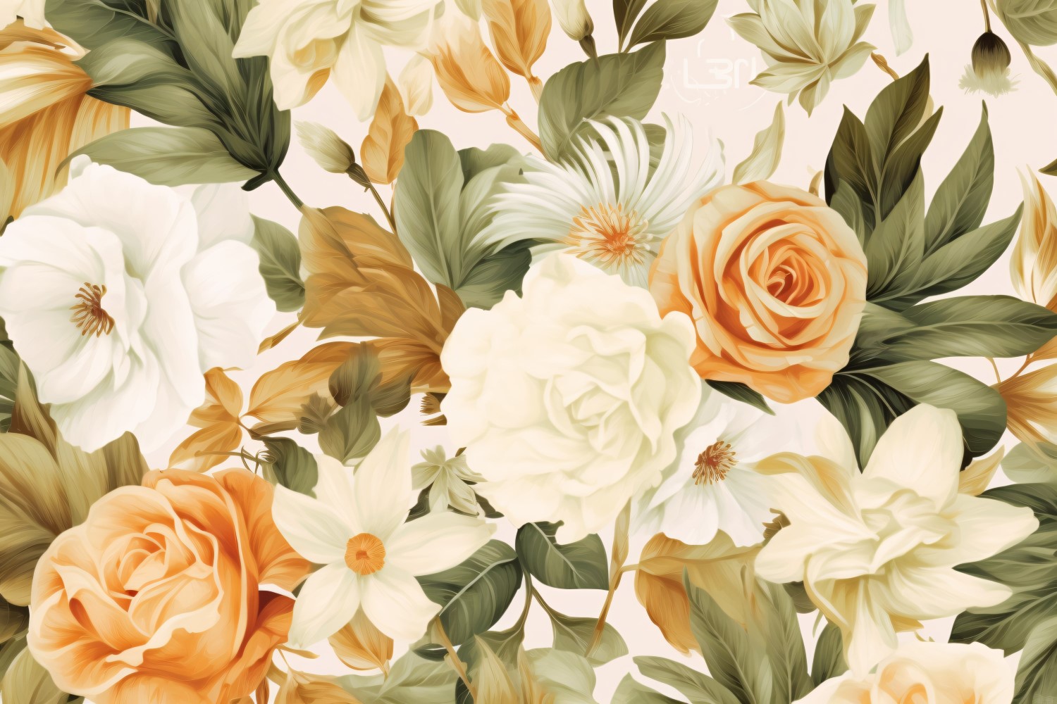 Watercolor flowers wreath Background 34