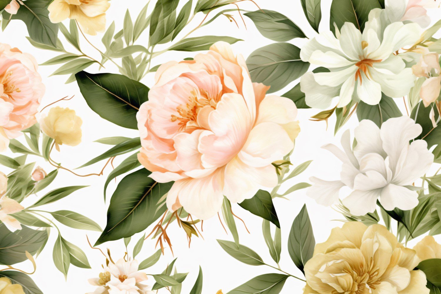 Watercolor flowers wreath Background 42