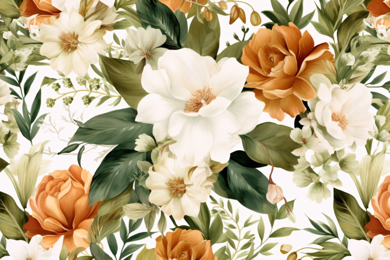 Watercolor flowers wreath Background 50