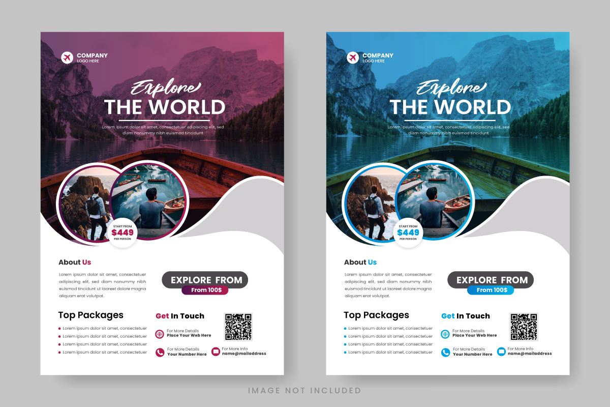 Vacation travel  flyer design template, Travel poster or flyer pamphlet flyer design