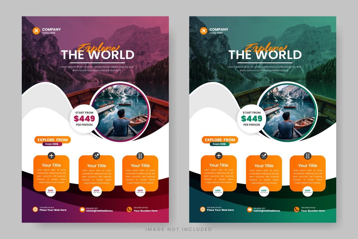 Vacation travel  flyer design template, Travel poster or flyer pamphlet flyer