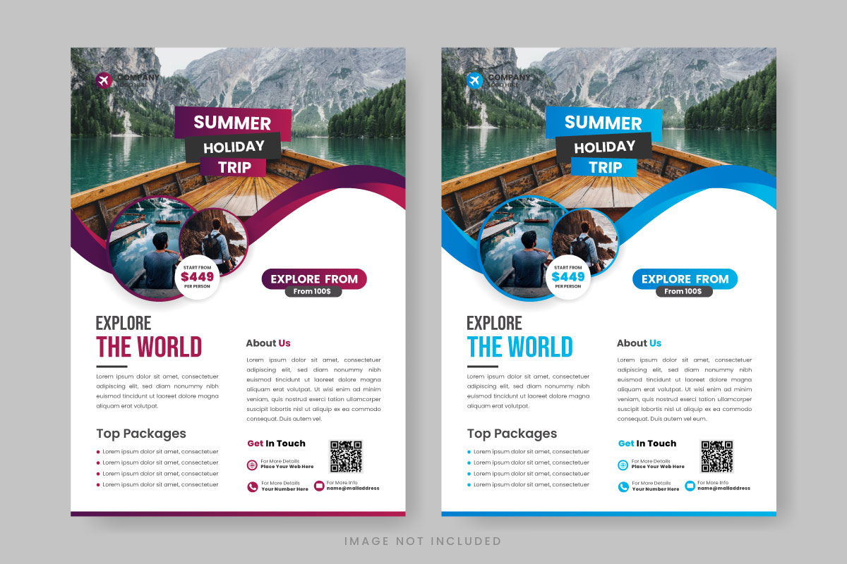 Vacation travel  flyer design template, Travel poster or flyer pamphlet flyer idea