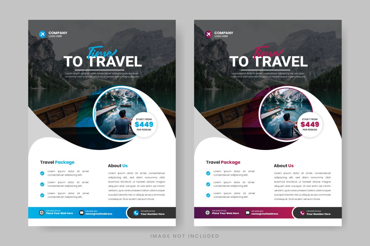 Vacation travel  flyer design template, Travel poster or flyer pamphlet flyer design concept