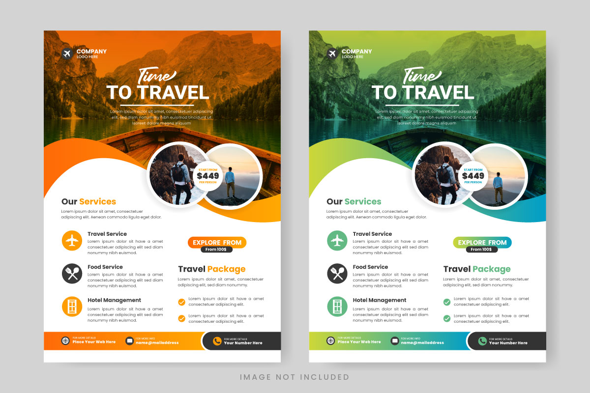 Travel  flyer design template, Travel poster  design and travel agency flye