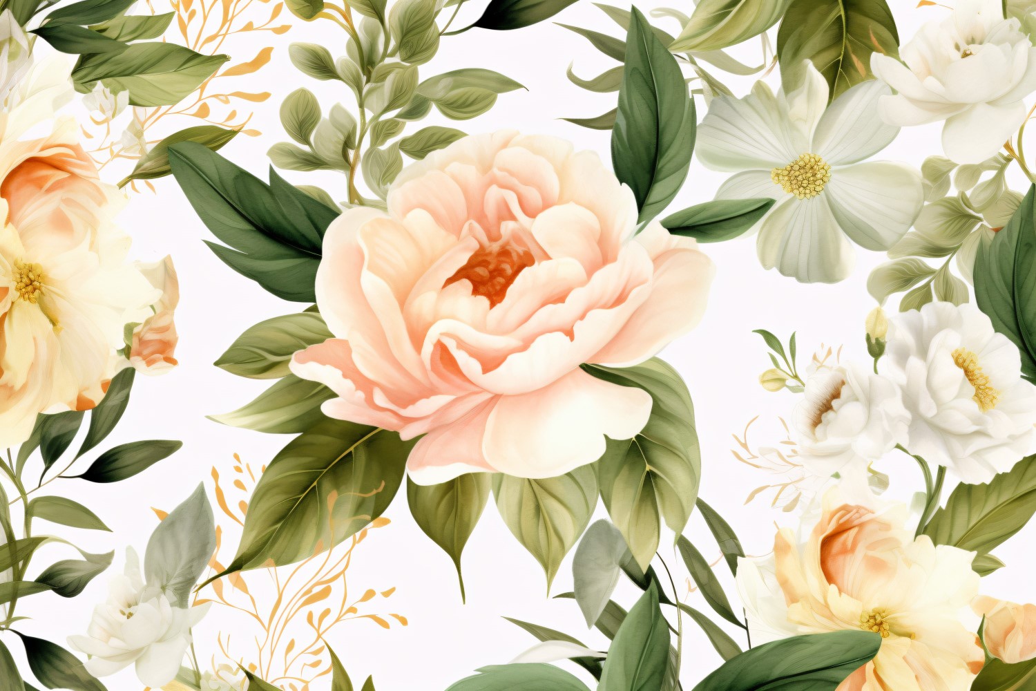 Watercolor floral wreath Background 66