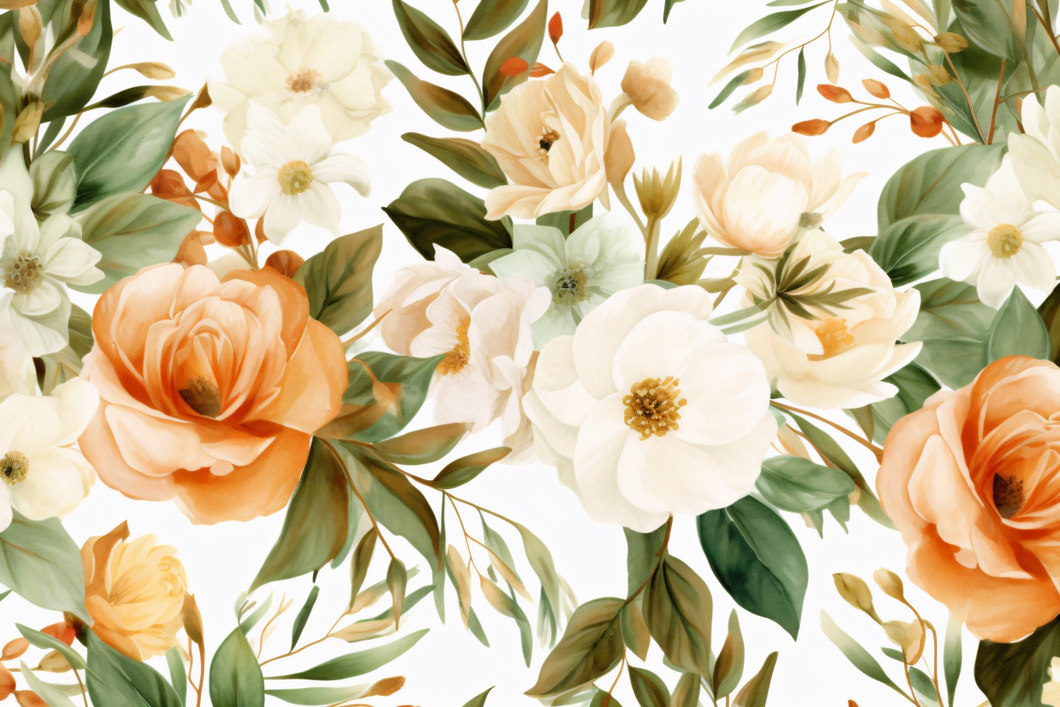 Watercolor floral wreath Background 78