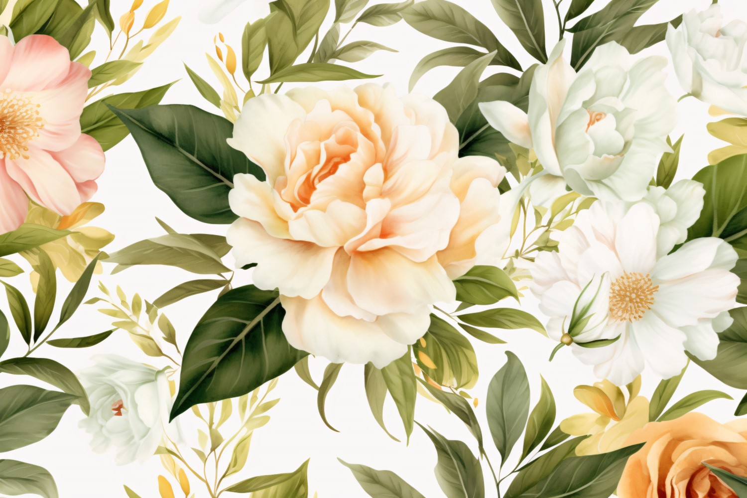 Watercolor floral wreath Background 82