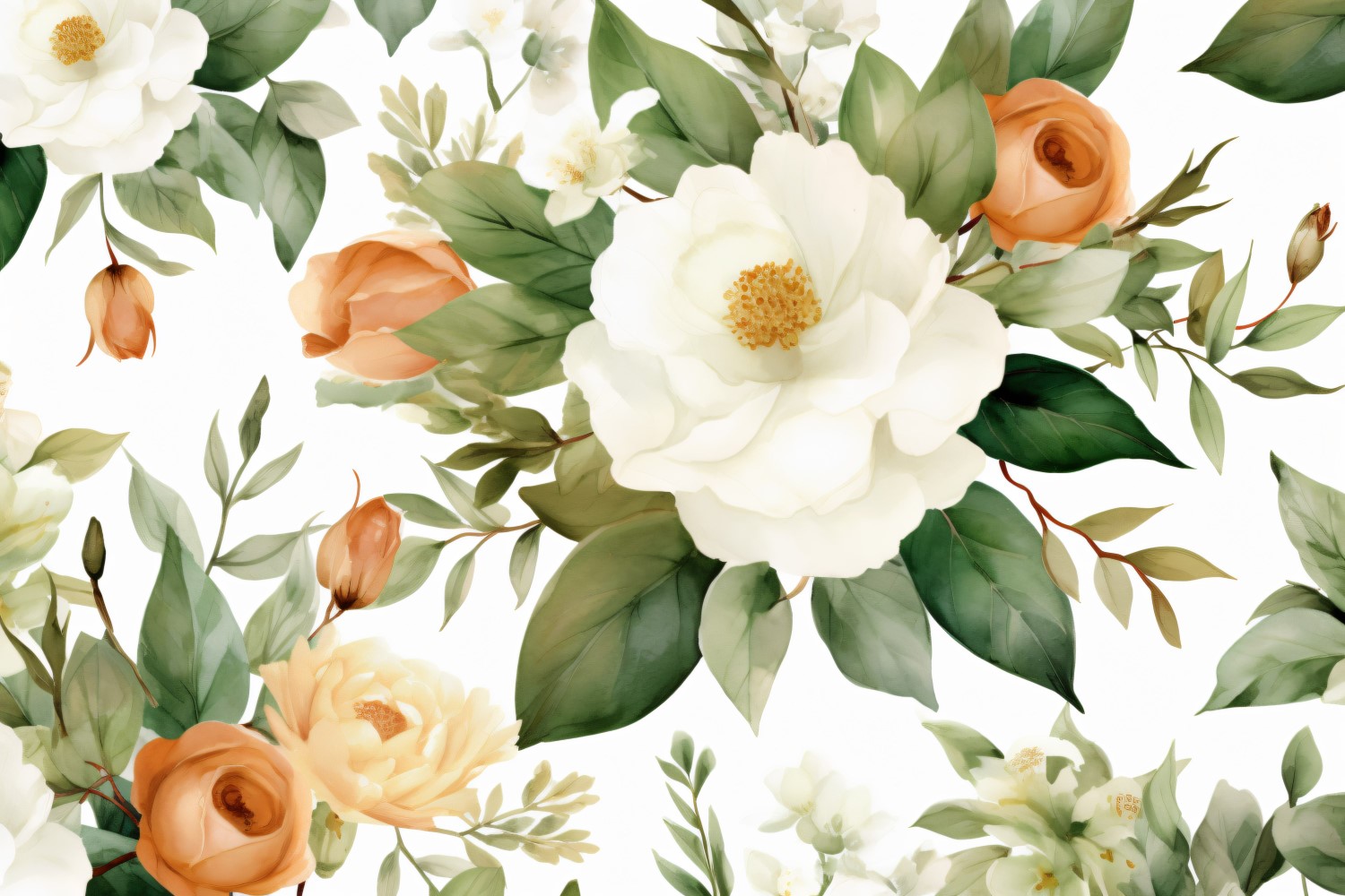 Watercolor floral wreath Background 90