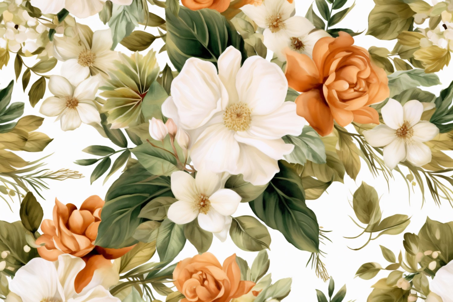 Watercolor flowers wreath Background 95