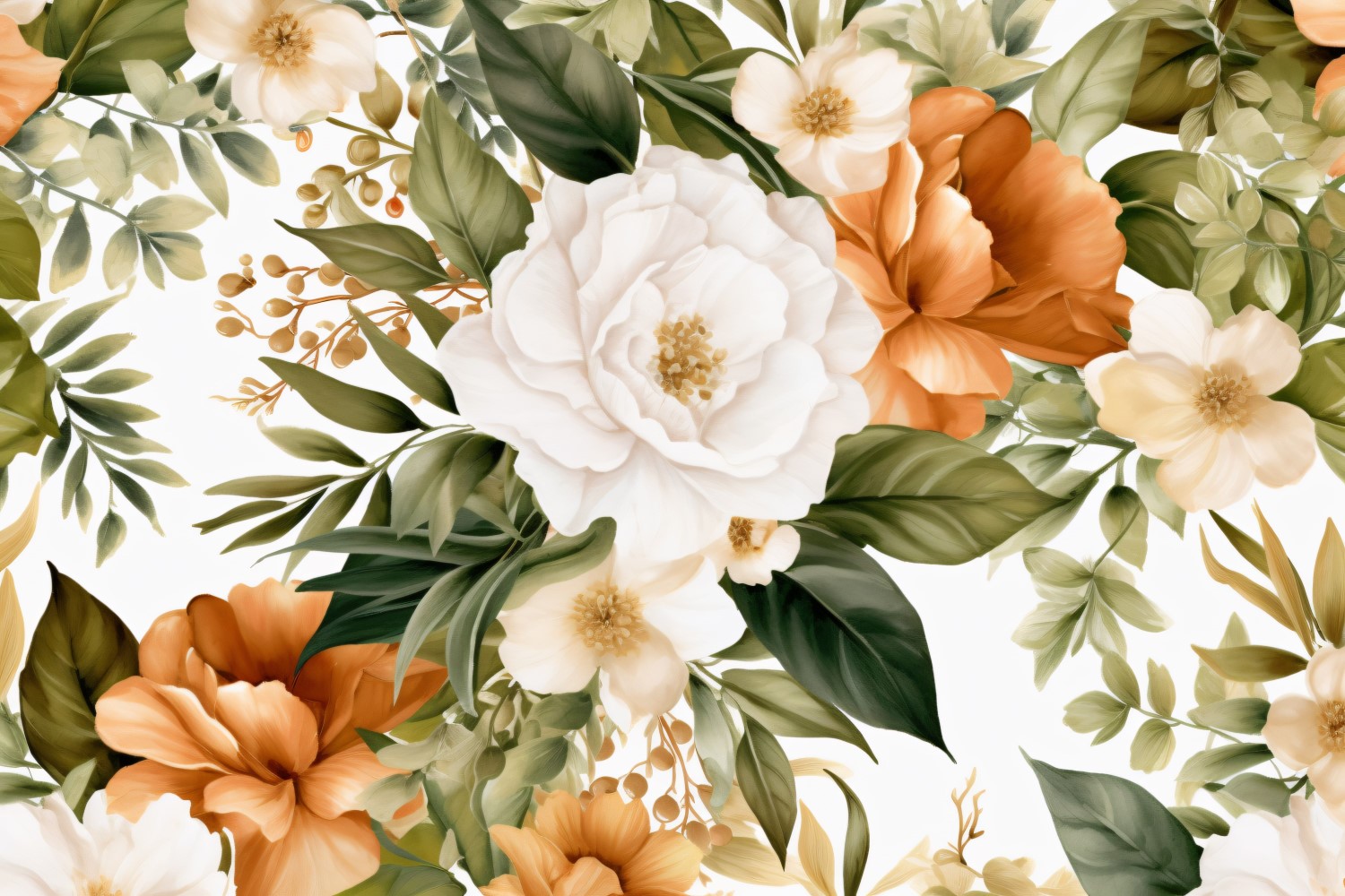 Watercolor flowers wreath Background 103