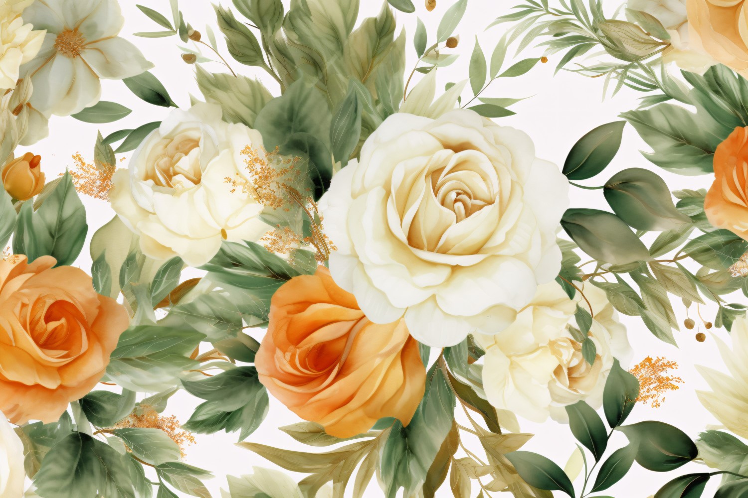 Watercolor flowers wreath Background 119