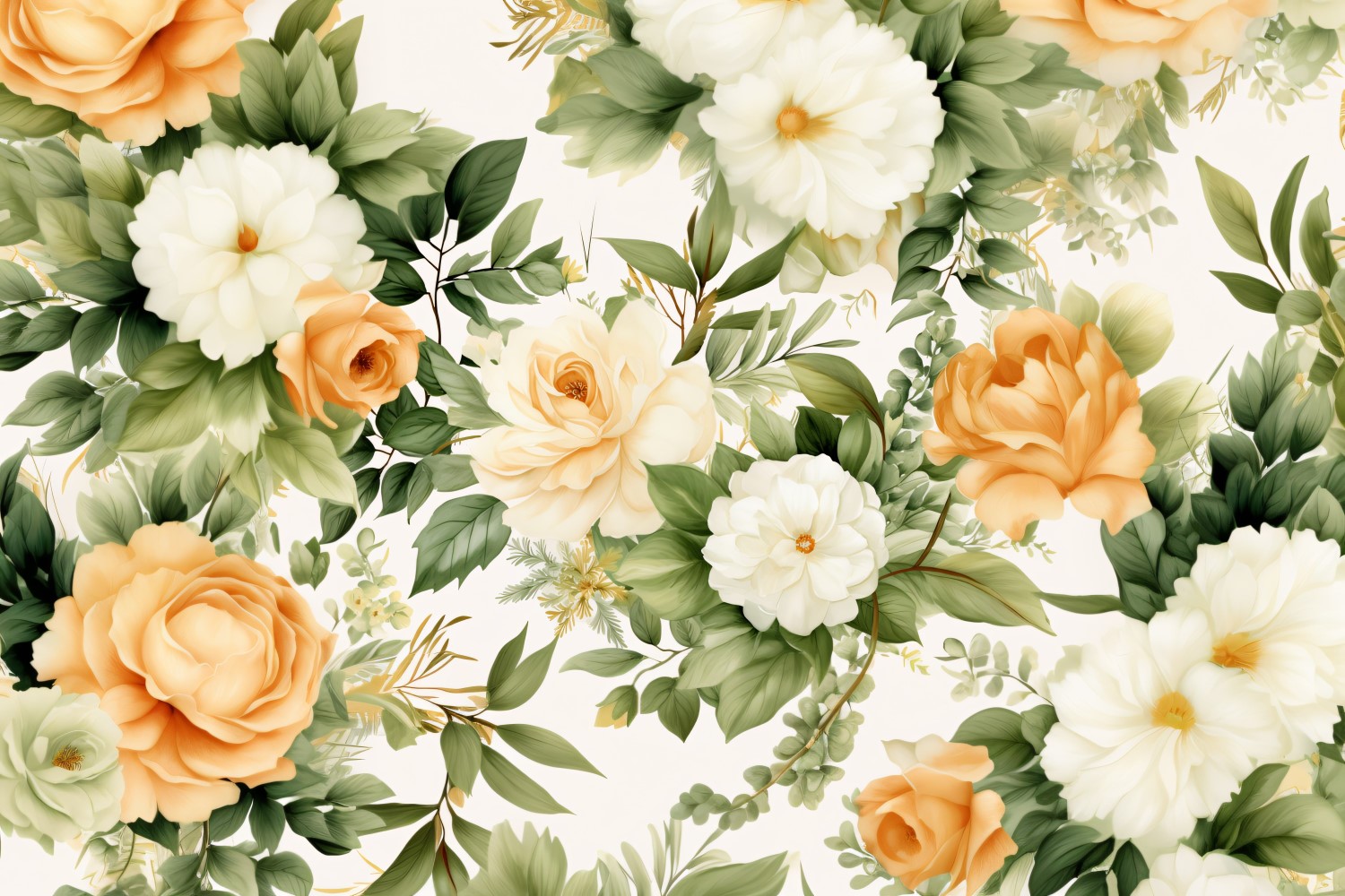 Watercolor flowers wreath Background 135